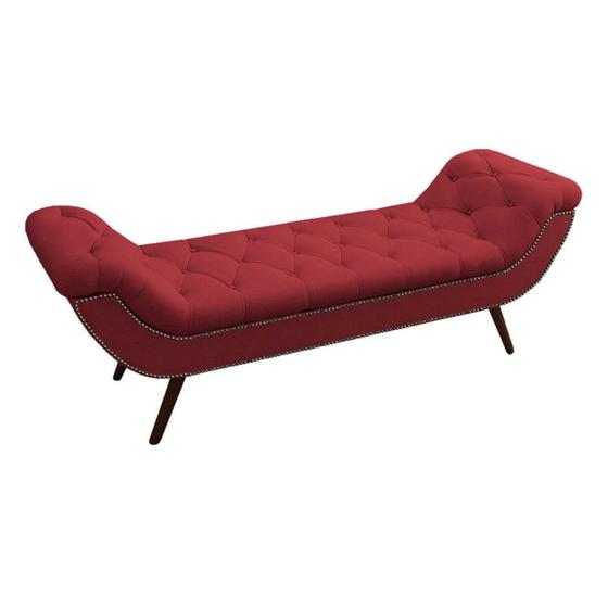 Imagem de Recamier Divã Odessa P04 140 cm Suede  Vermelho TCA 53 - Amarena Móveis