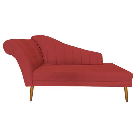 Imagem de Recamier Divã Pés Palito Para Sala Cecilia 1.60cm Veludo Vermelho - INCASA DECOR