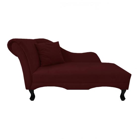 Imagem de Recamier Divã Sofá Estofado Direito De Quem Senta Olivia Suede Vermelho Bordo - MB Decor