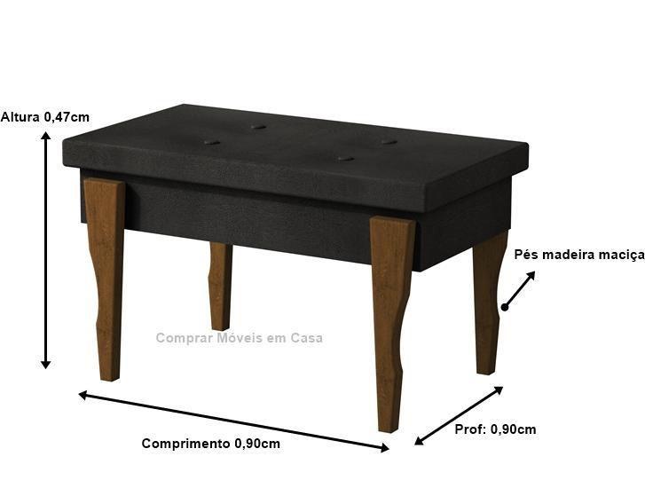 Imagem de Recamier Espanha Pés Madeira 0,97 Preto - Suede, 80kg