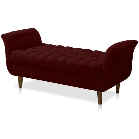 Imagem de Recamier Estofado 150 cm Para Sala de Estar Grécia Suede Vermelho Bordô - DL DECOR