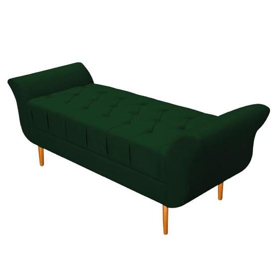 Imagem de Recamier Estofado Ari 100 cm Solteiro Suede Verde - Doce Sonho Móveis