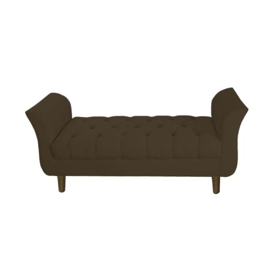 Imagem de Recamier Estofado Para Hall de Entrada 140 cm Grécia Suede Marrom - INCASA DECOR