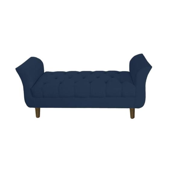 Imagem de Recamier Estofado Para Hall de Entrada 195 cm Grécia Suede Azul Marinho - INCASA DECOR