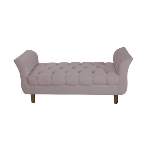 Imagem de Recamier Estofado Para Hall de Entrada 90 cm Grécia Suede Rose - DL DECOR