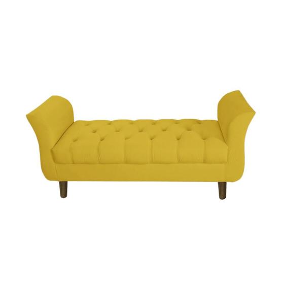 Imagem de Recamier Estofado Para Quarto Closet 195 cm Grécia Suede Amarelo - INCASA DECOR