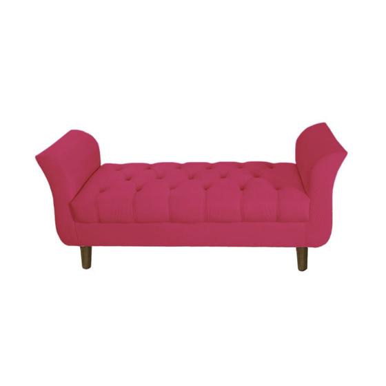 Imagem de Recamier Estofado Para Sala de Estar 90 cm Grécia Suede Rosa Pink - DL DECOR