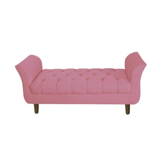 Imagem de Recamier Estofado Para Salão de Beleza 160 cm Grécia Suede Rosa Barbie - INCASA DECOR