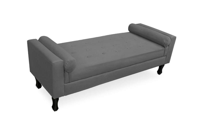 Imagem de Recamier Fênix Baú Para Quarto Sala King 195cm Suede Cinza - DL Decor