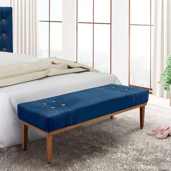 Imagem de Recamier Gênova Suede Azul Marinho 160 cm