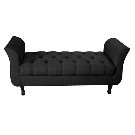 Imagem de Recamier Grecia Decorativa 195cm Suede Preto - Montanaris Decor