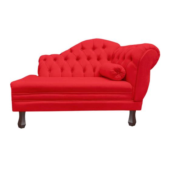 Imagem de Recamier Larissa Estofado Sala 120 cm Esquerdo De Quem Senta Corano Vermelho - MB DECOR