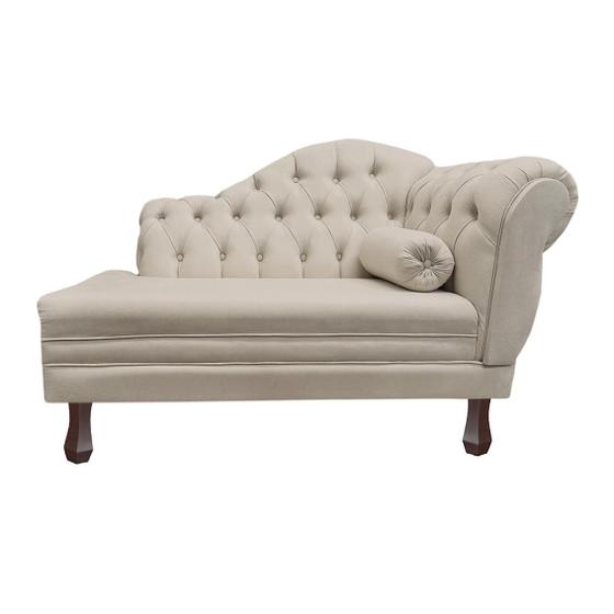 Imagem de Recamier Larissa Estofado Sala 120 cm Esquerdo De Quem Senta Suede Bege - MB DECOR