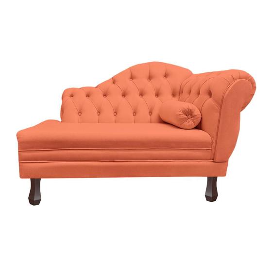 Imagem de Recamier Larissa Estofado Sala 120 cm Esquerdo De Quem Senta Veludo Coral - MB DECOR