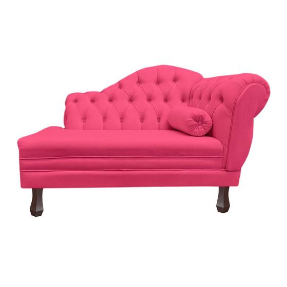 Imagem de Recamier Larissa Estofado Sala 120 cm Esquerdo De Quem Senta Veludo Rosa Pink - DL Decor