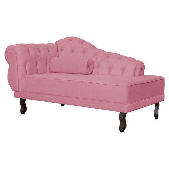 Imagem de Recamier Larissa Lado Direito 1,50 cm Veludo Rosa - Montanaris Decor