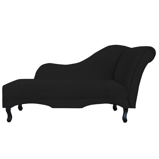 Imagem de Recamier Namoradeira Divã Lado Esquerdo Olivia Suede Preto - DS Estofados