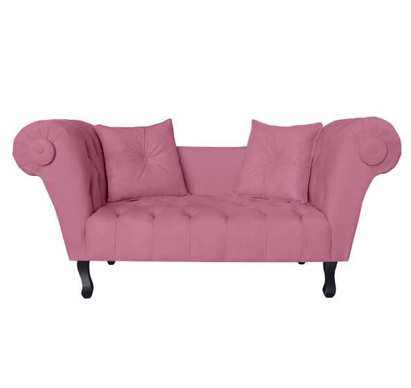 Imagem de Recamier Namoradeira Estofada Para Quarto Londres 160 Suede Rosa Barbie DL Decor