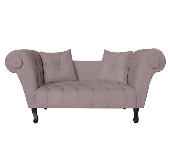 Imagem de Recamier Namoradeira Estofada Para Quarto Londres 160 Suede Rose DL Decor