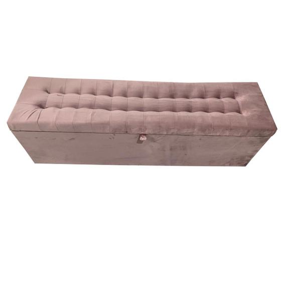 Imagem de Recamier puff baú para cama box queen size 1,58 cm - rose