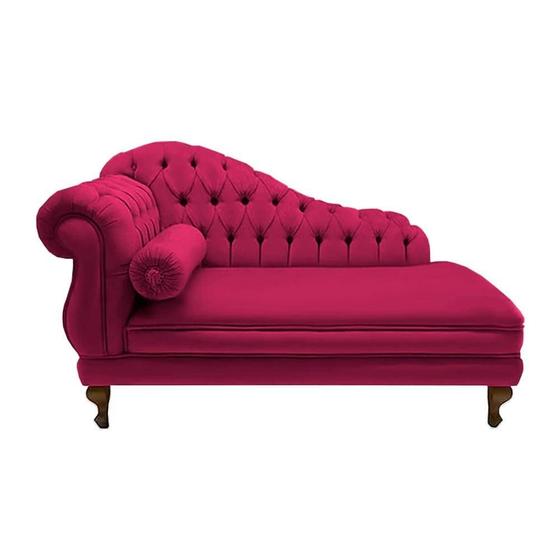 Imagem de Recamier Sofá Direito Larissa 150cm Sala Corano Rosa Pink - INCASA DECOR