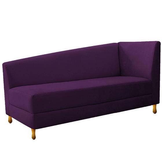 Imagem de Recamier Valéria 140cm Lado Esquerdo Suede Roxo - ADJ Decor