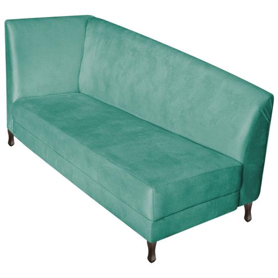 Imagem de Recamier Valéria 160cm Lado Direito Suede Azul Tiffany - Amarena Móveis