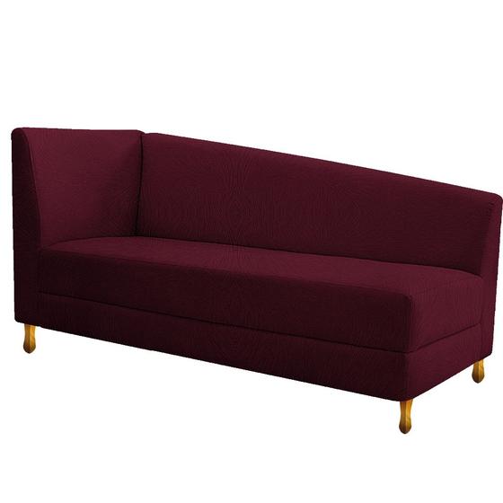 Imagem de Recamier Valéria 160cm Lado Direito Suede Bordô - ADJ Decor