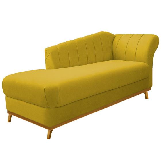 Imagem de Recamier Vanessa 140cm Lado Esquerdo Suede Amarelo - ADJ Decor