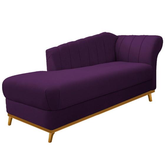 Imagem de Recamier Vanessa 185cm Lado Esquerdo Suede Roxo - Doce Sonho Móveis