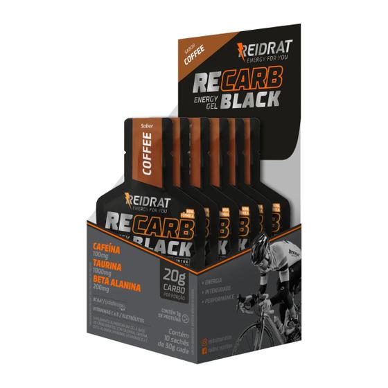 Imagem de Recarb Energy Gel Black Sabor Coffee 10 Sachês De 30g Cada Reidrat Nutrition