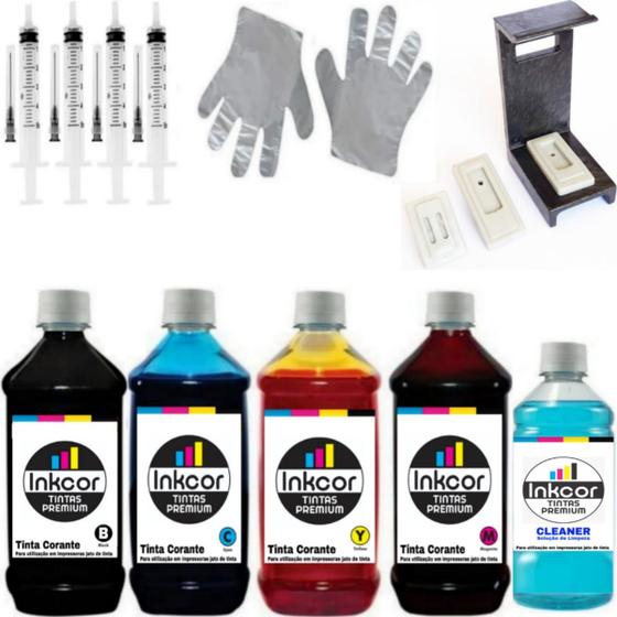 Imagem de Recarga de Cartuchos Kit Inkcor Compatível com HP Deskjet Advantage 2700