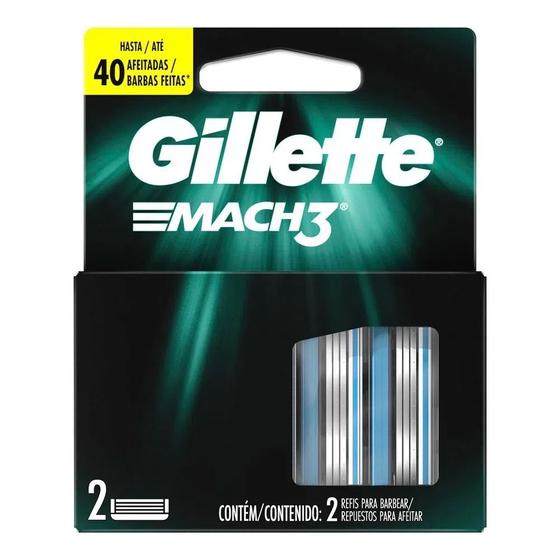 Imagem de Recarga Gillette Refil Mach 3 Carga Mach3 Gilete 2 Unidades