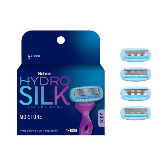 Imagem de Recargas Razor Blade, hidratante Schick Hydro Silk, 4 unidades