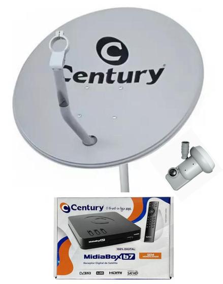 Imagem de Recepitor Digital HD da Century Midiabox B7 com  Antena Parabólica 60cm