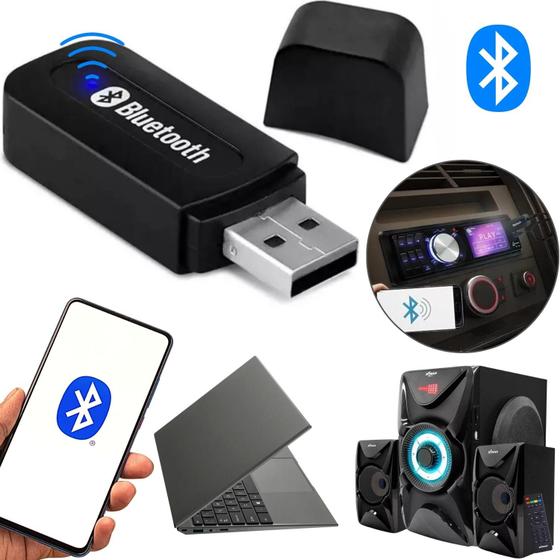 Imagem de Receptor Bluetooth Áudio Estéreo USB P2 Adaptador Automotivo