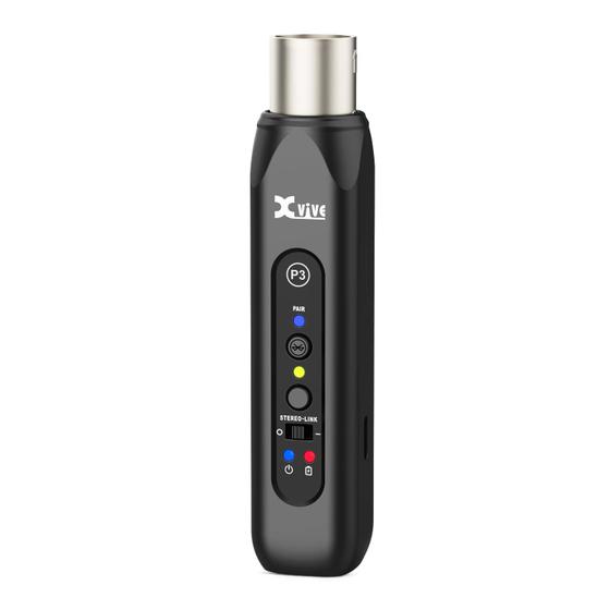 Imagem de Receptor Bluetooth Xvive P3 Wireless XLR com 8h de duração de bateria