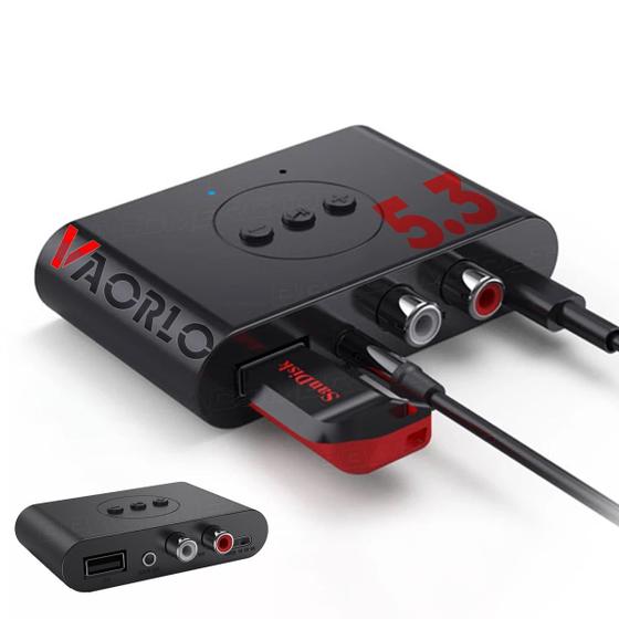 Imagem de Receptor De Áudio Usb Tipo-c Bluetooth 5.3 Nfc C/ P2 E Rca