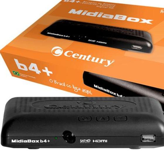 Receptor de satelite century midia box b4+ e conversor digital