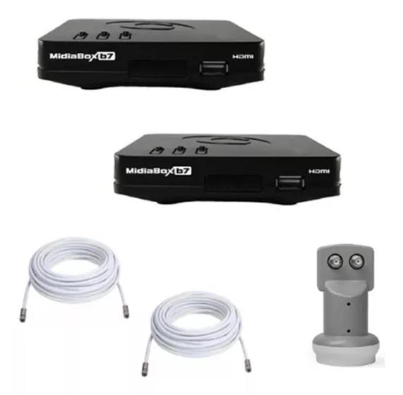 Imagem de Receptor  Digital Century Mídia Box B7 Kit Com 02 Aparelhos e Duplo e cabo