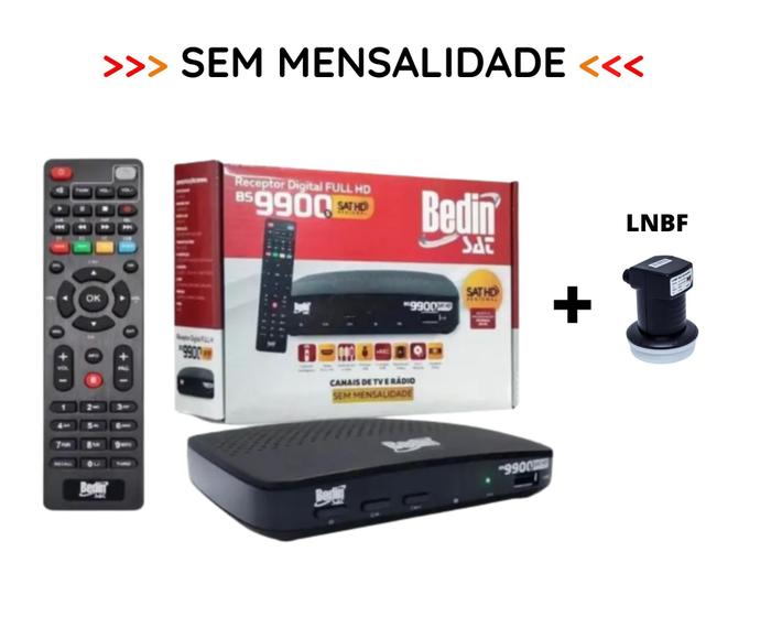 Receptor Digital Nova Parabólica Bedin Bs9900s Banda C ku + LNBF Menor preço em Receptor Digital Nova Parabólica Bedin Bs9900s Banda C ku + LNBF