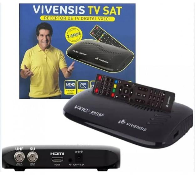 Imagem de Receptor digital sat hd vx10 plus vivensis com conversor terrestre nova parabolica