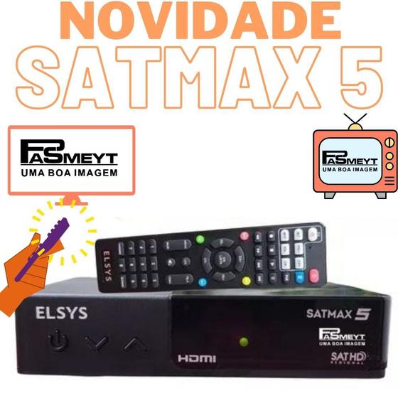 Receptor Digital Satmax 5 com Sathregional Para Antena Parabólica Menor preço em Receptor Digital Satmax 5 com Sathregional Para Antena Parabólica