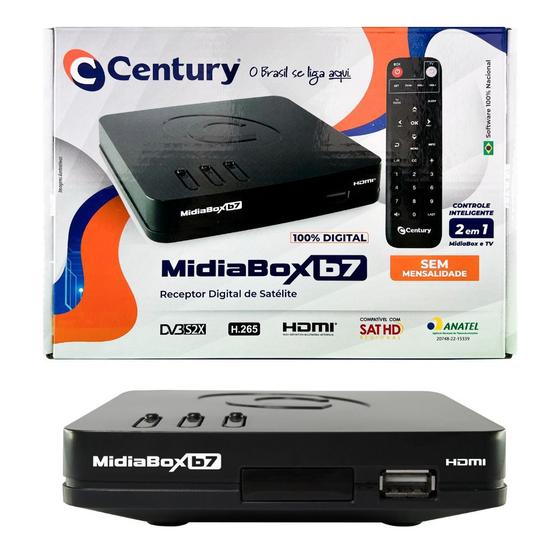 Receptor Midiabox B7 Century Banda Ku Sathd Menor preço em Receptor Midiabox B7 Century Banda Ku Sathd