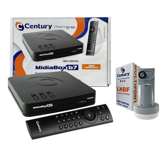 Imagem de Receptor Midiabox B7 Century  + Lnbf Simples Century