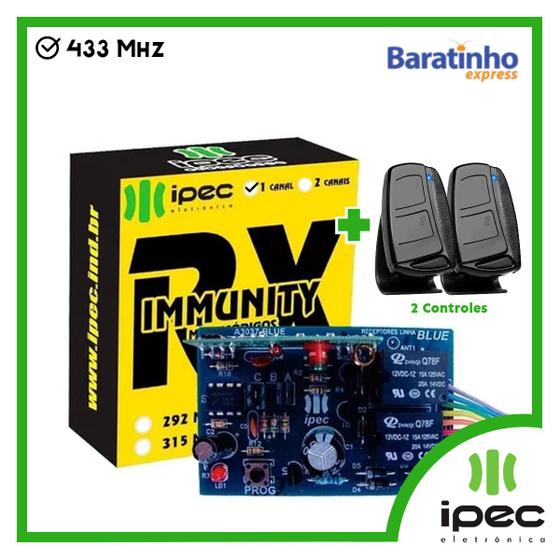 Imagem de Receptor Mono Immunity Multicode 433 + 2 Controles Tx