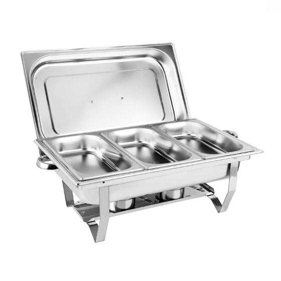 Imagem de Rechaud Inox 3 cubas 9 litros banho-maria Marca Richoa