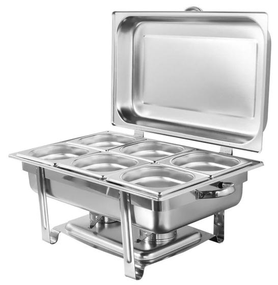 Rechaud Inox 6 cubas 9 litros banho-maria dobradiças Richôa Menor preço em Rechaud Inox 6 cubas 9 litros banho-maria dobradiças Richôa