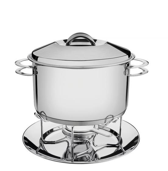Imagem de Rechaud solar em aco inox fundo triplo com fogareiro e tampa de inox 6,1 l tramontina