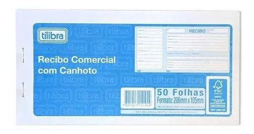 Imagem de Recibo Comercial Com Canhoto - 50 Folhas - Kit Com 20 Blocos